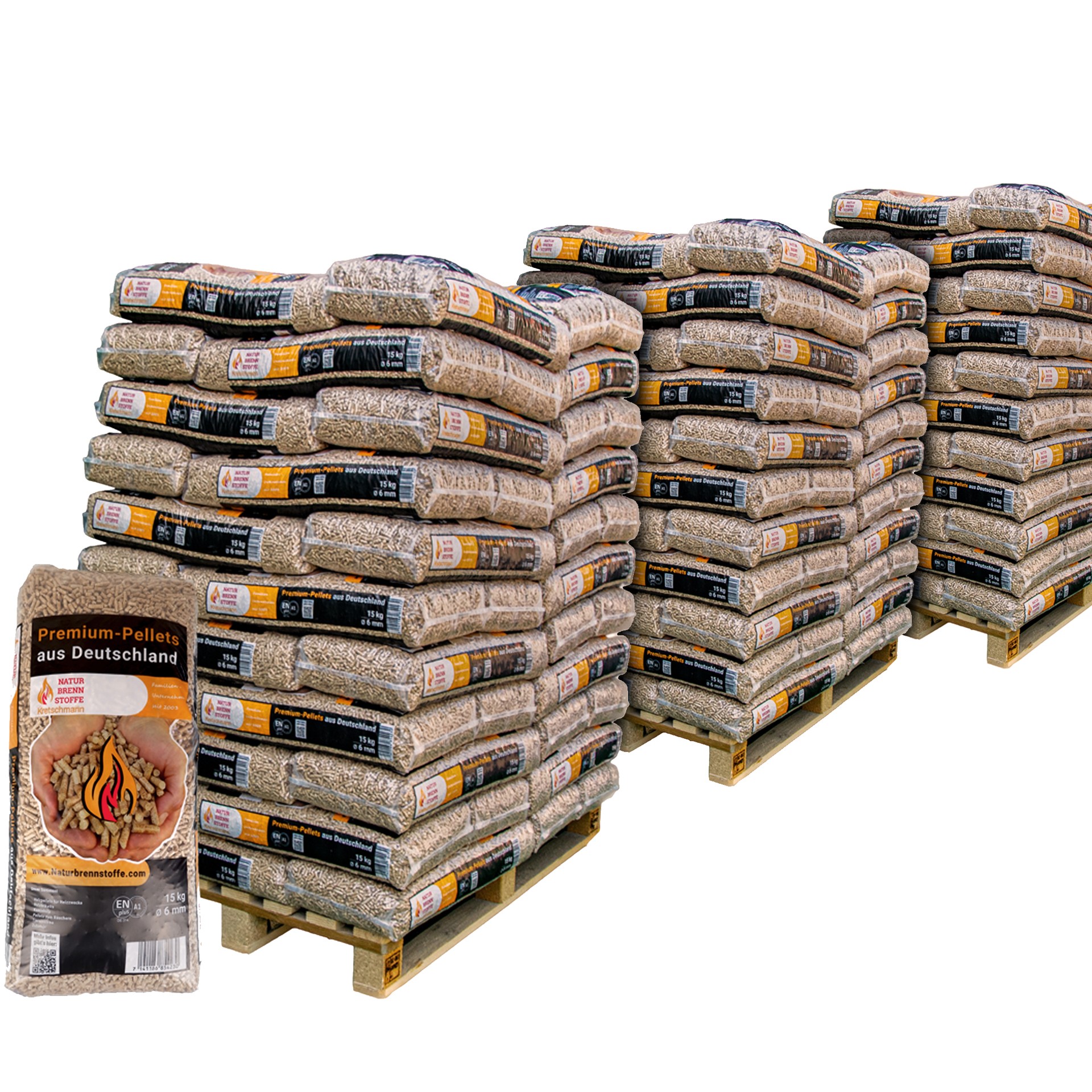Holzpellets ENplus A1 960 kg – Naturbrennstoffe 6 mm Nadelholz (64 x 15 kg Palette) – Bild 2