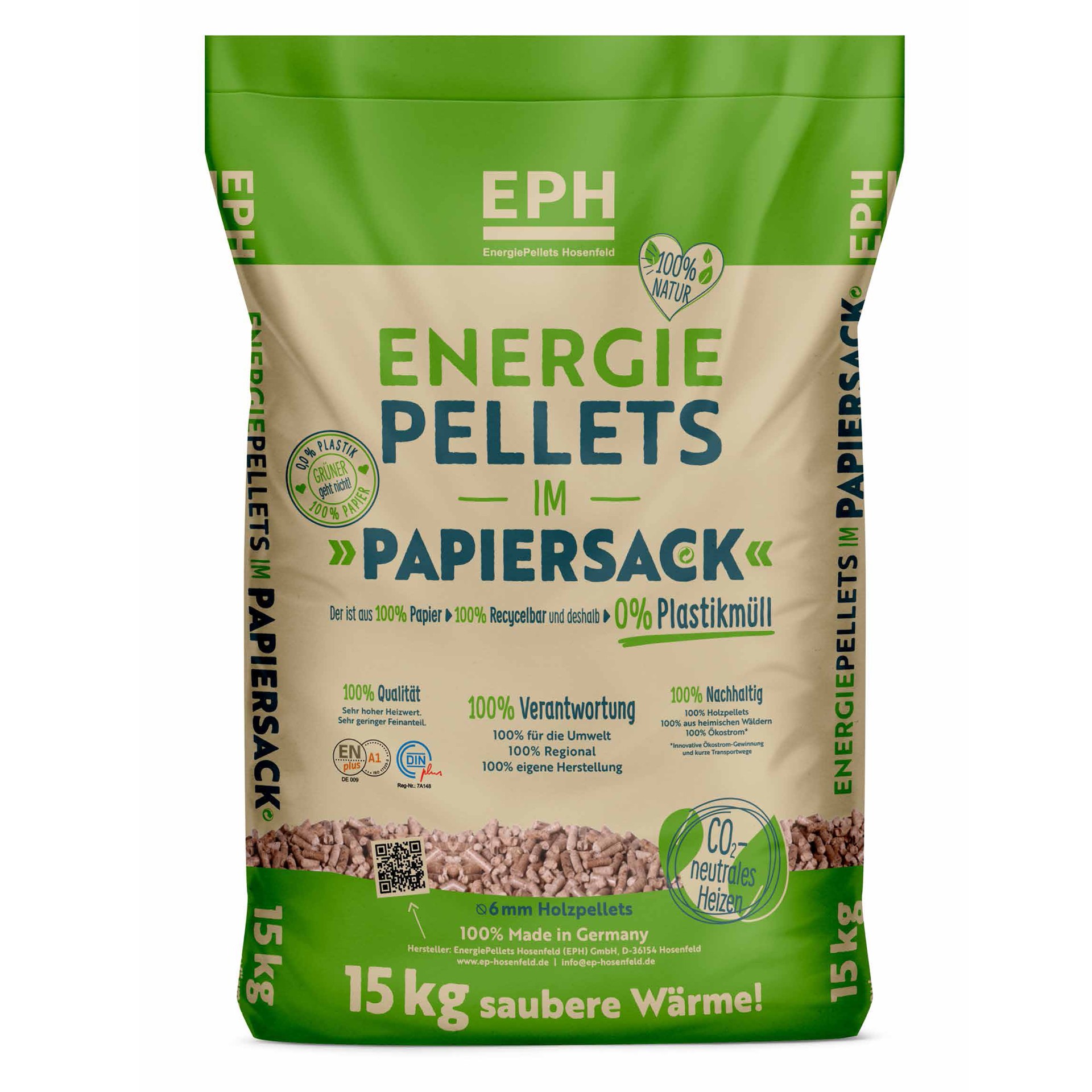 EPH Holzpellets 6 mm DINplus A1 – 975 kg (65×15 kg) – Bild 3
