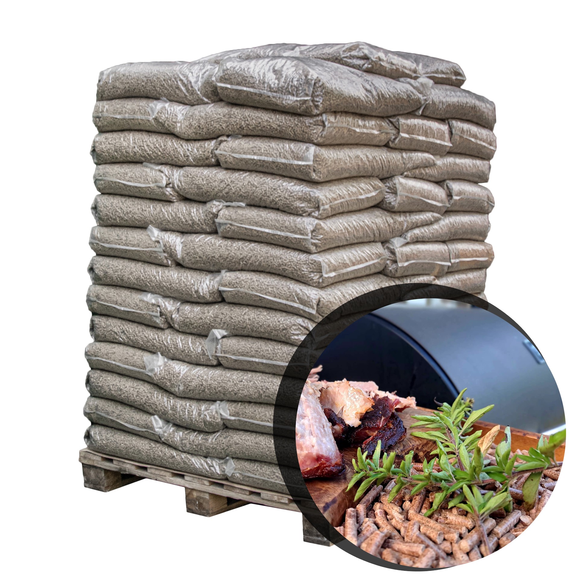Holzpellets Mix 6 mm – Buche + Eiche – 64 × 15 kg (960 kg)