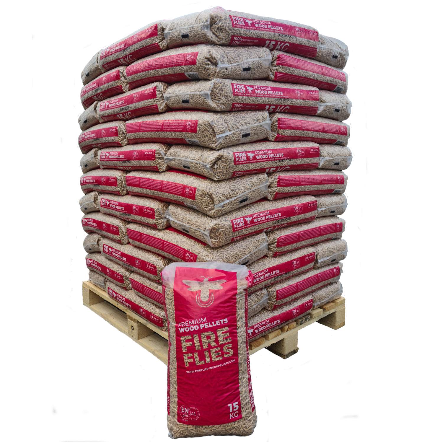 FIREFLIES Holzpellets 6 mm – 65×15 kg (975 kg) – Deutschland – Bild 2