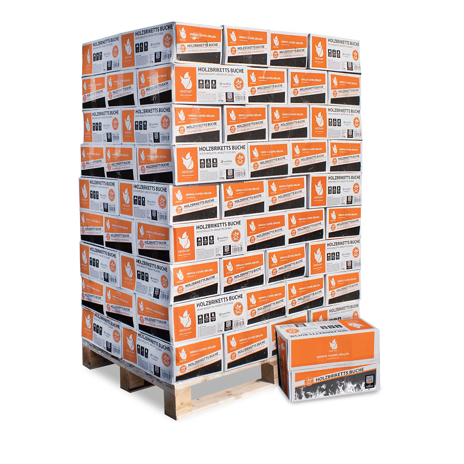 Buchen Nestro Briketts – 12 kg Box – Palette 81× (972 kg)
