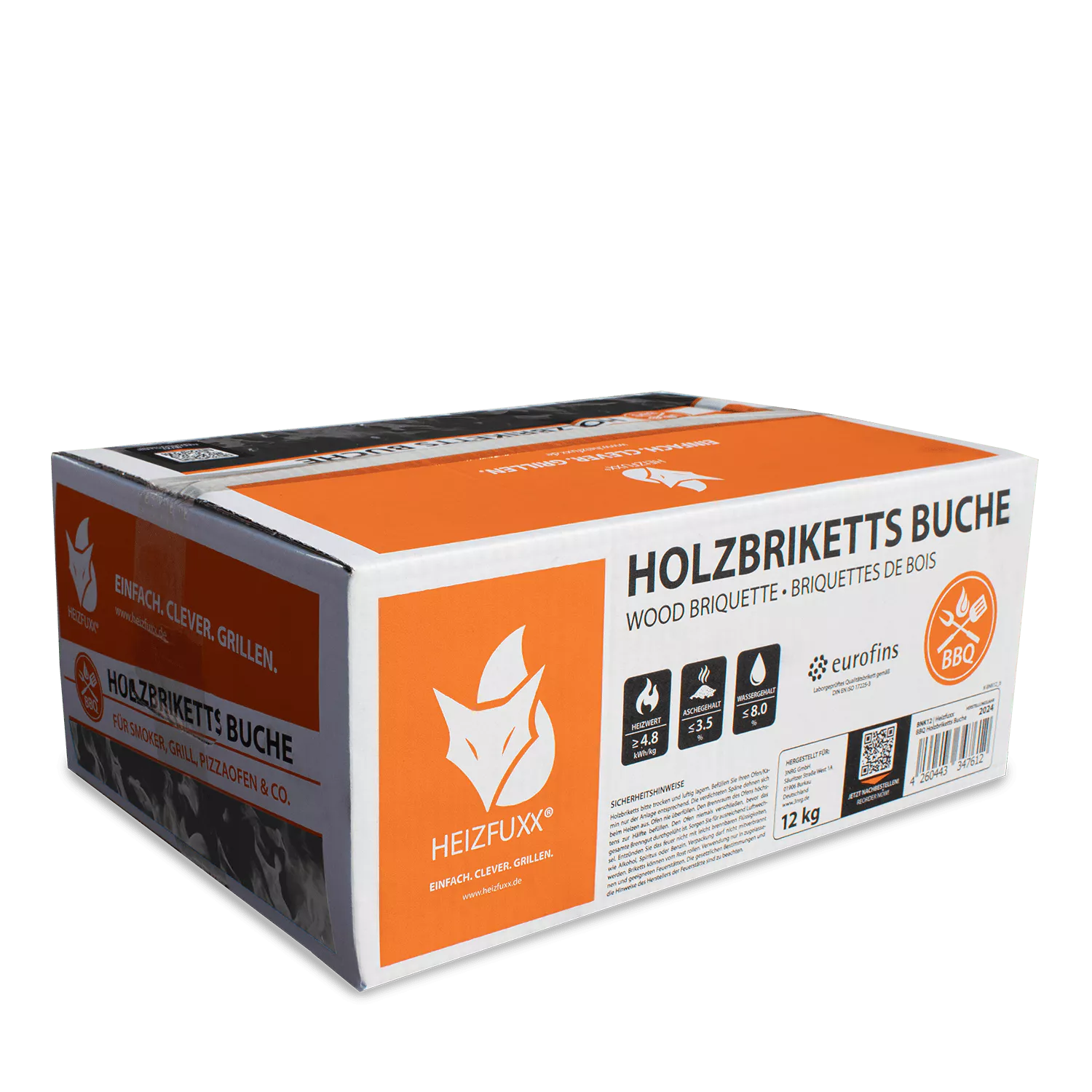 Buchen Nestro Briketts – 12 kg Box – Palette 81× (972 kg) – Bild 4