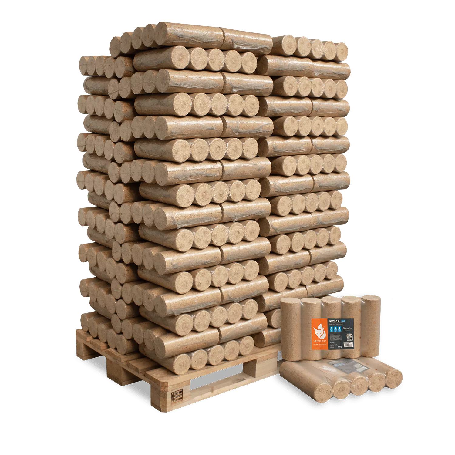 Holzbriketts Nestro XL Blue – rund ohne Loch (Palette 960 kg)
