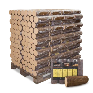Pollmeier Buchenbriketts Nestro – rund ohne Loch (960 kg Palette)