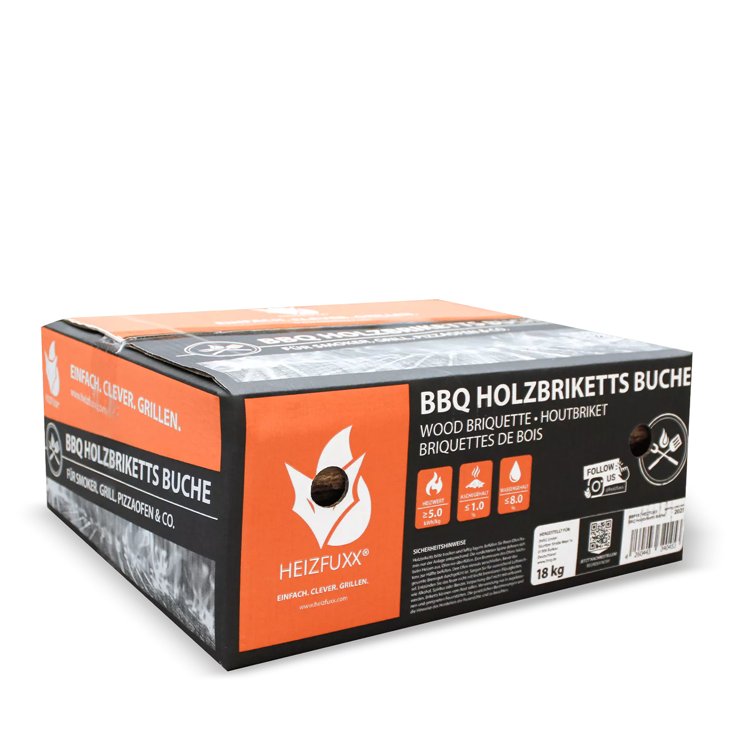 BBQ-Briketts aus reiner Buche – 18 kg Karton, 54er Palette (972 kg) – Bild 5