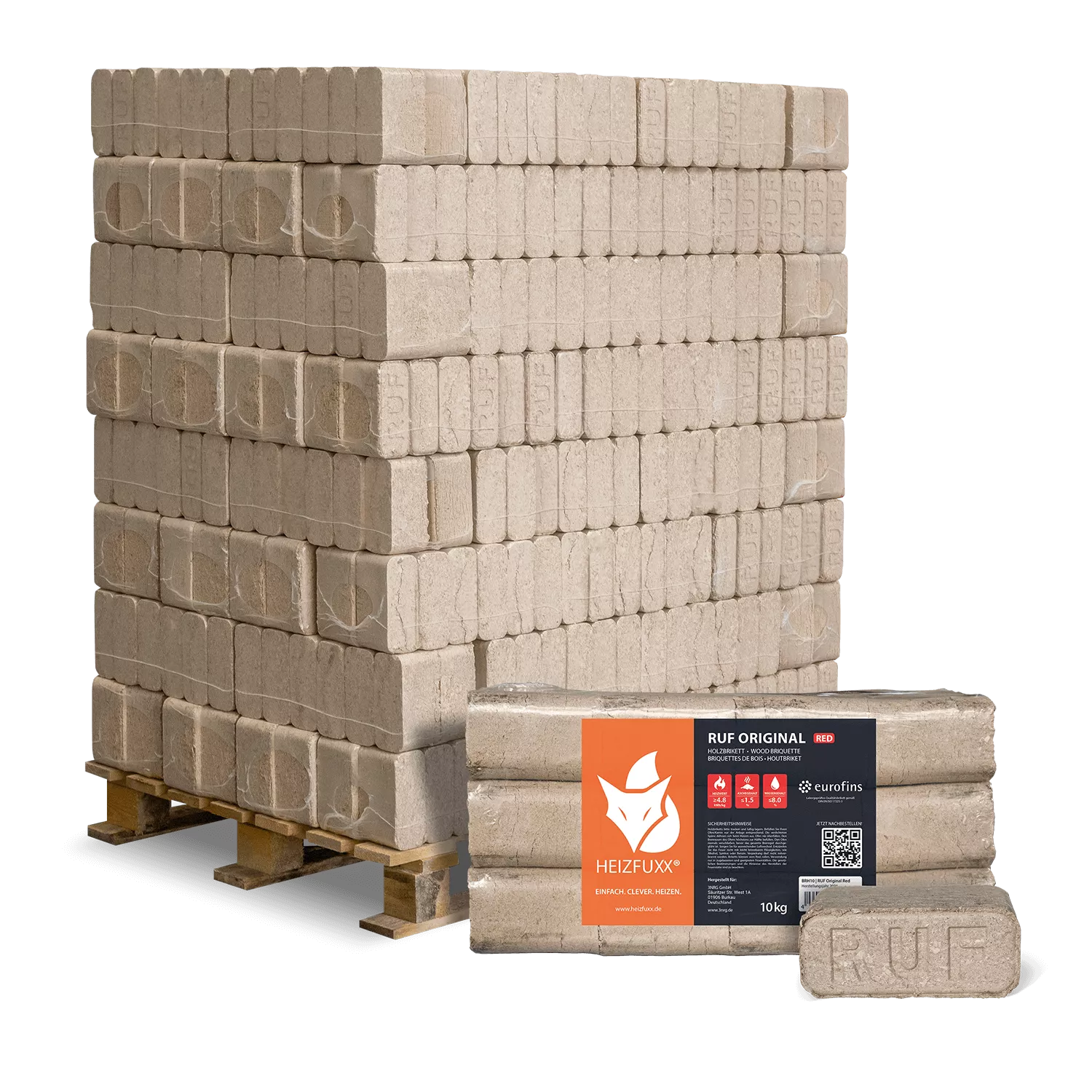 RUF Original Red Hartholzbriketts – 960 kg Palette