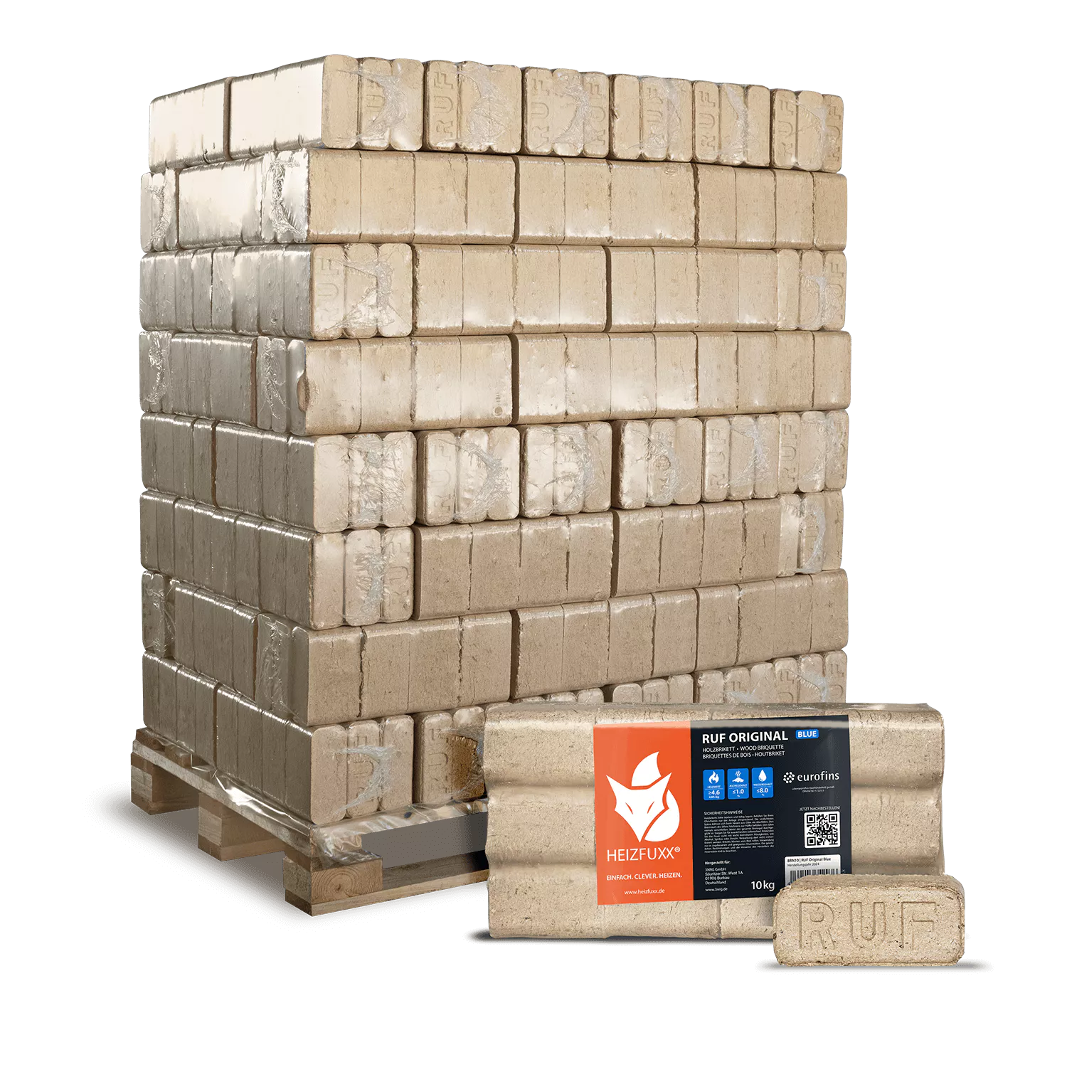 RUF Original Blue Weichholzbriketts – 960 kg Palette – Bild 3